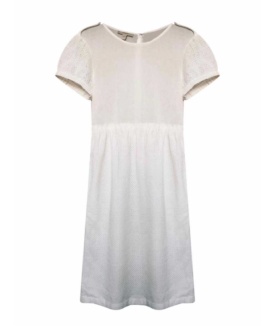 BURBERRY Белое хлопковое повседневное платье, фото 1