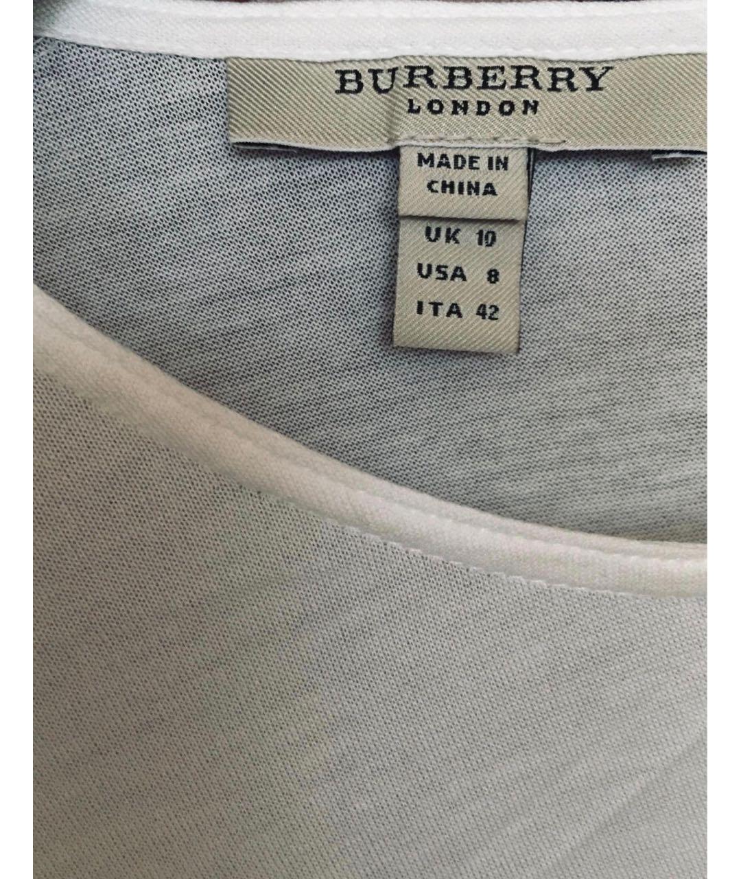 BURBERRY Белое хлопковое повседневное платье, фото 3