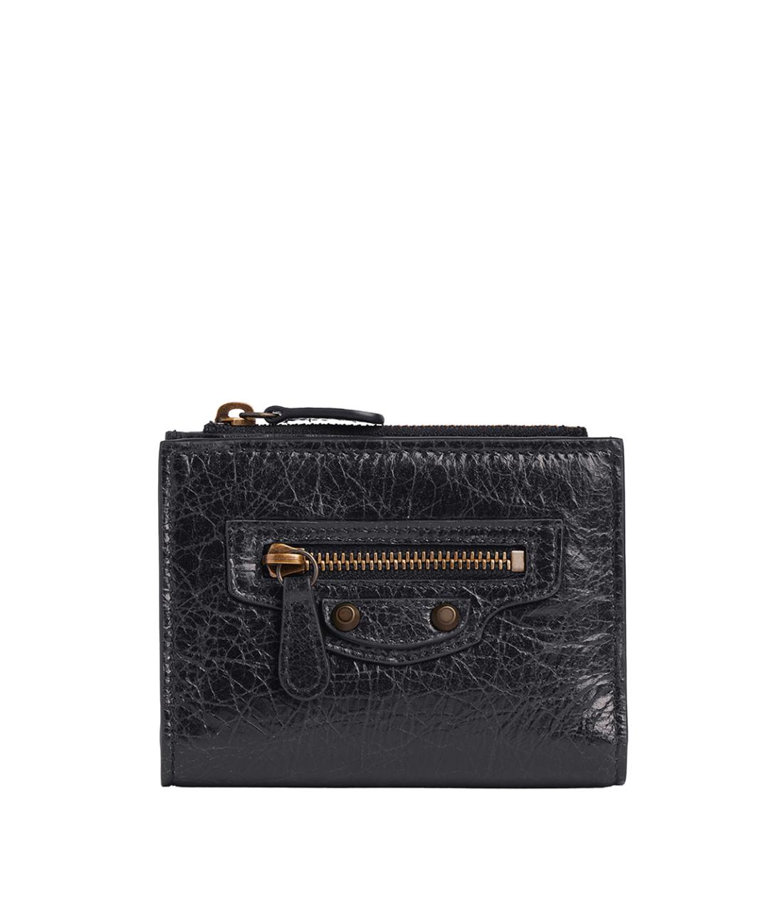 BALENCIAGA Черный кожаный кошелек, фото 1