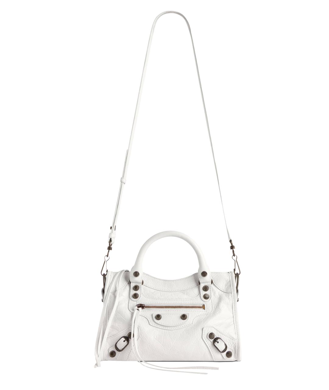 BALENCIAGA Белая кожаная сумка тоут, фото 3