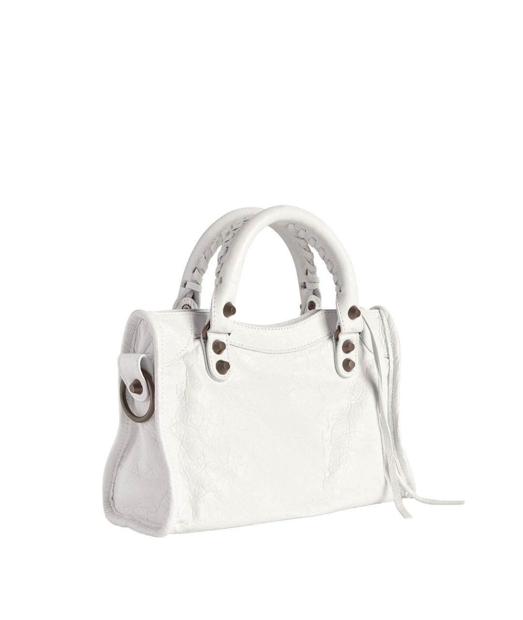 BALENCIAGA Белая кожаная сумка тоут, фото 2