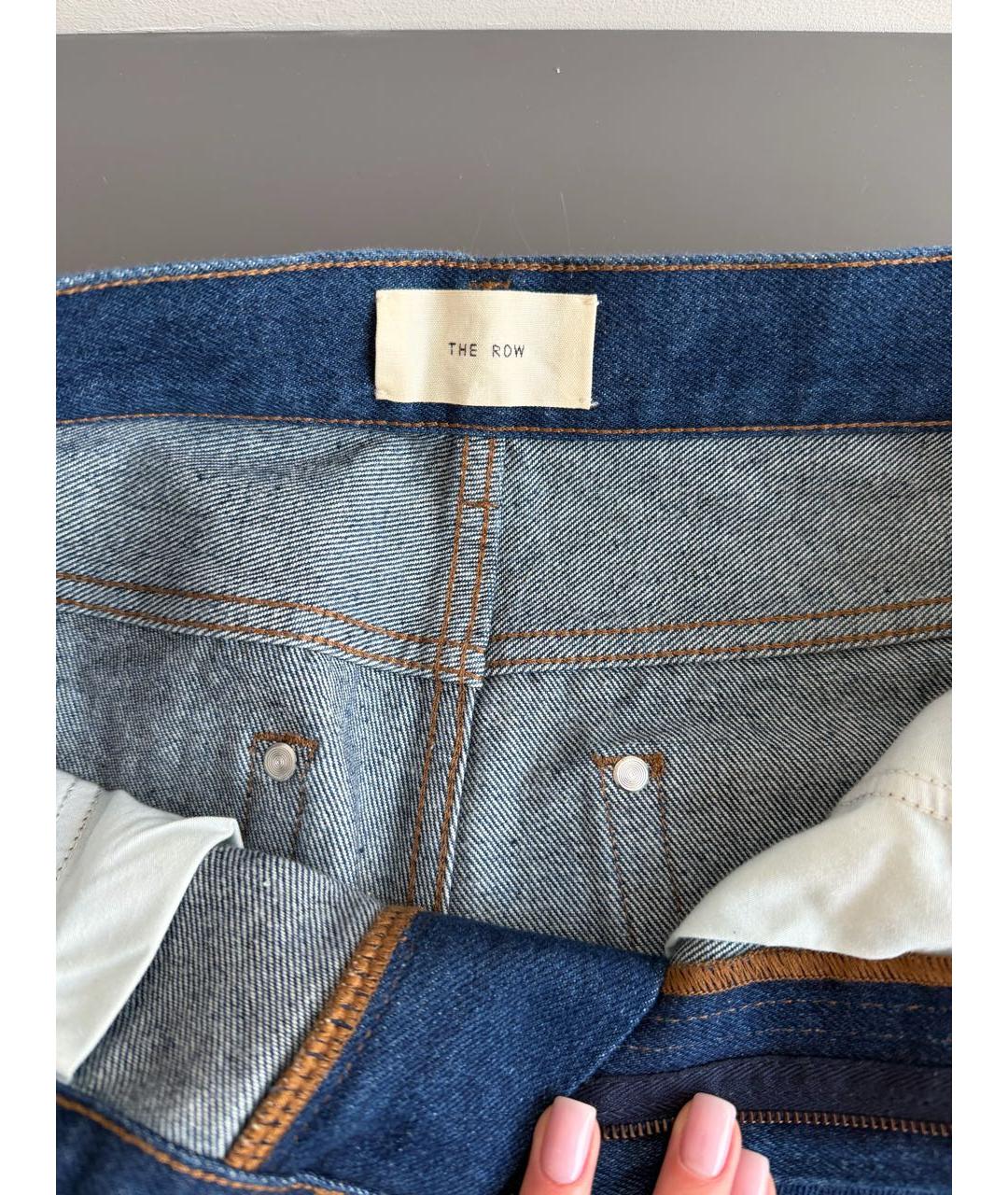 THE ROW Темно-синие хлопковые прямые джинсы, фото 3