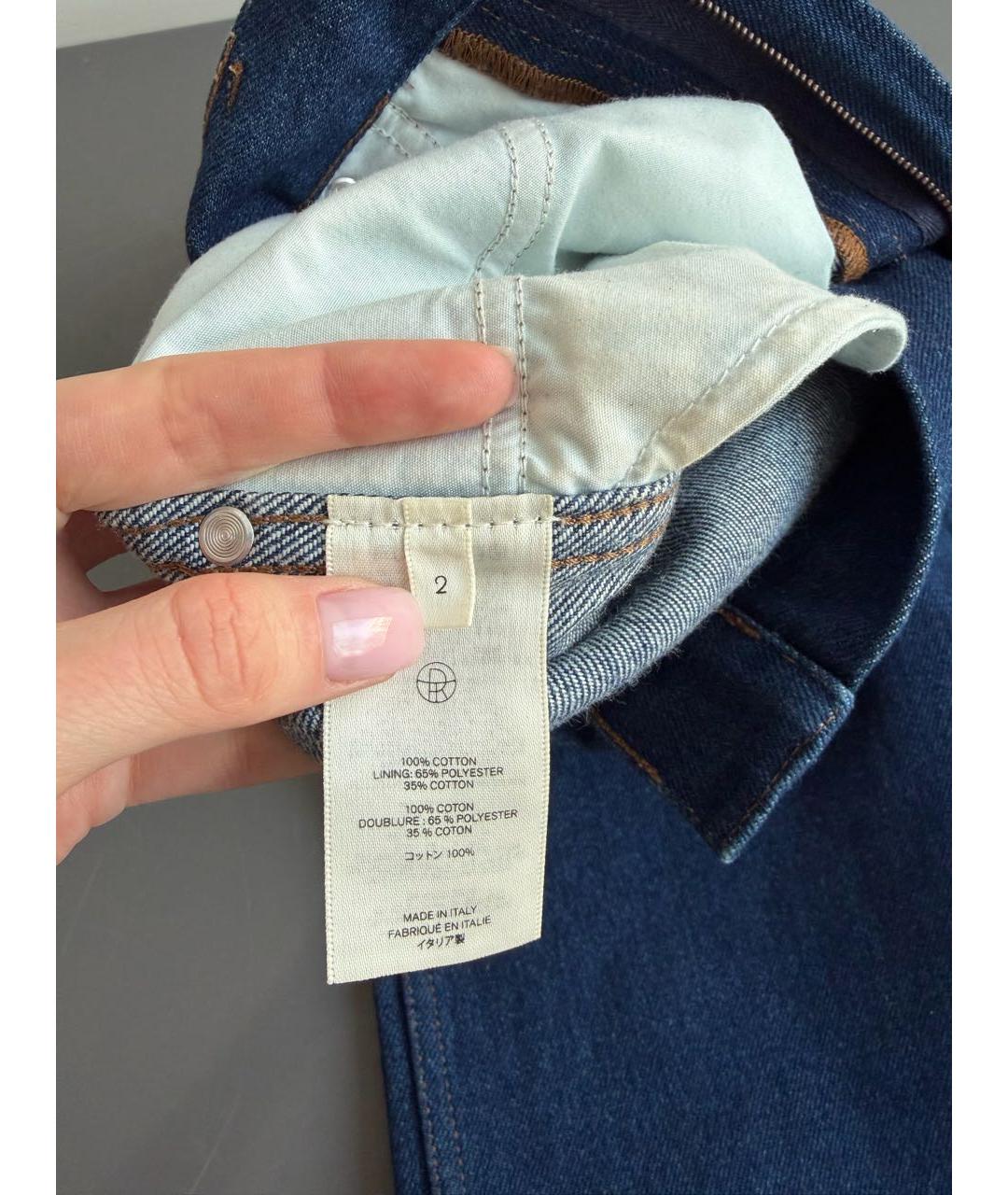 THE ROW Темно-синие хлопковые прямые джинсы, фото 5