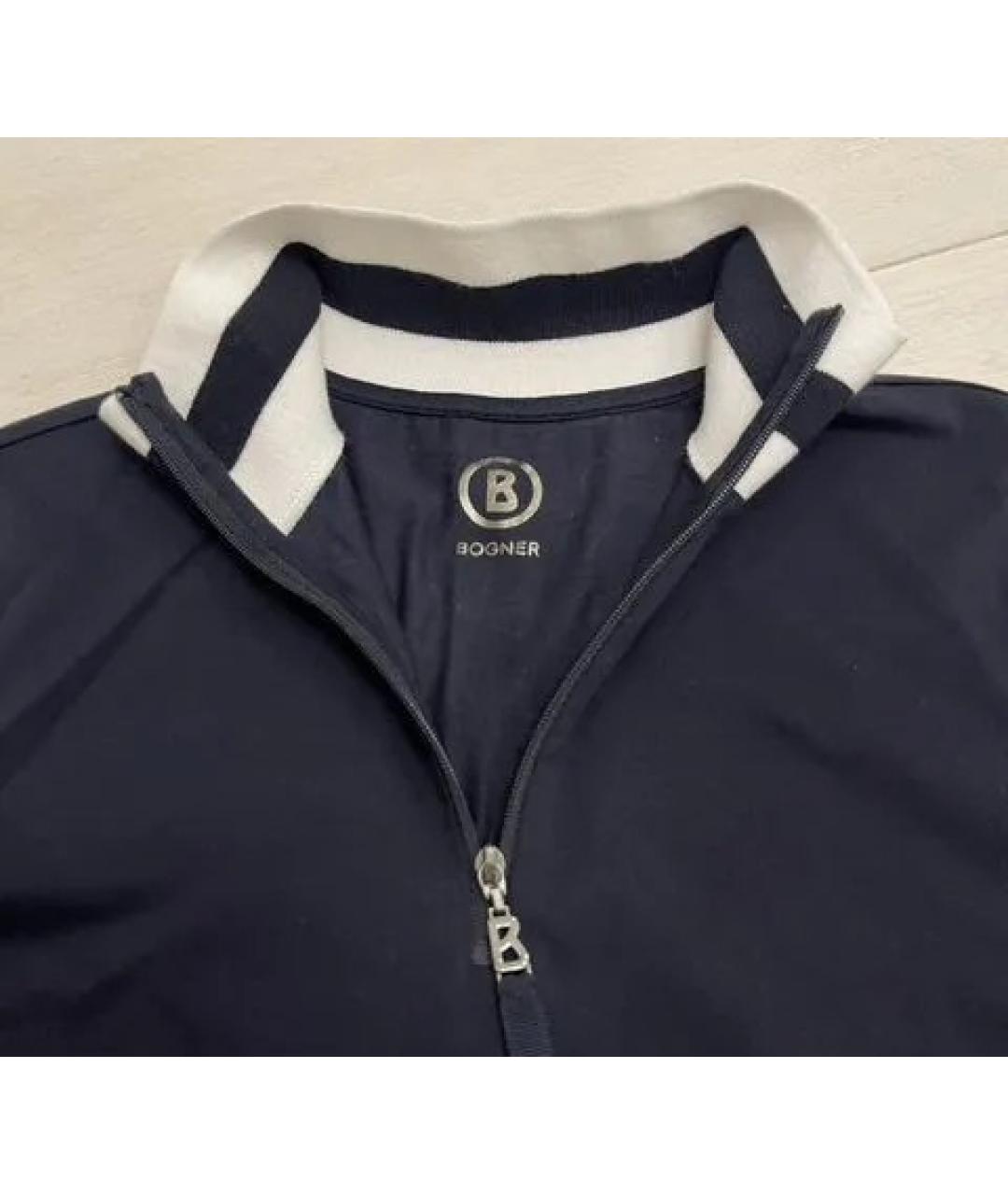 BOGNER Темно-синяя хлопковая футболка, фото 2