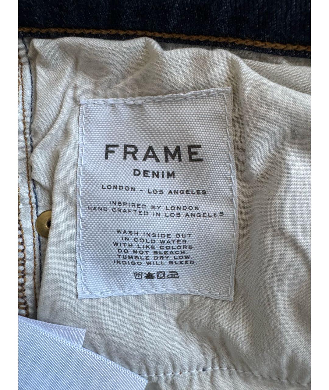 FRAME Синие хлопковые прямые джинсы, фото 4