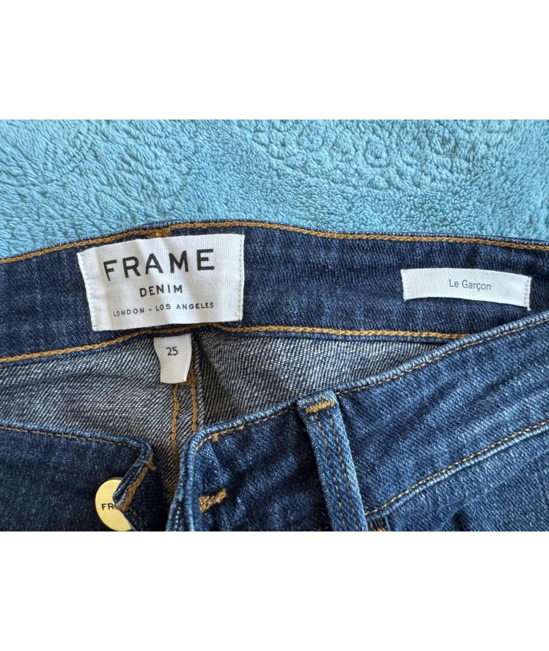 FRAME Синие хлопковые прямые джинсы, фото 3