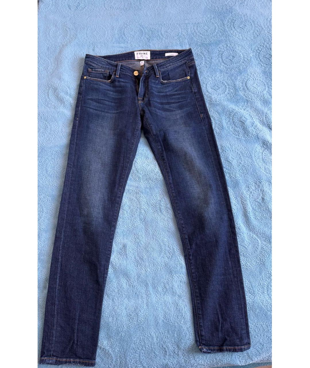 FRAME Синие хлопковые прямые джинсы, фото 6