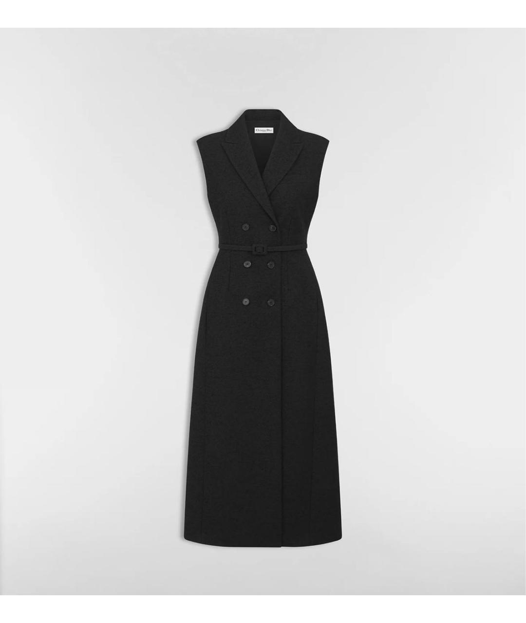 CHRISTIAN DIOR Черное твидовое повседневное платье, фото 6