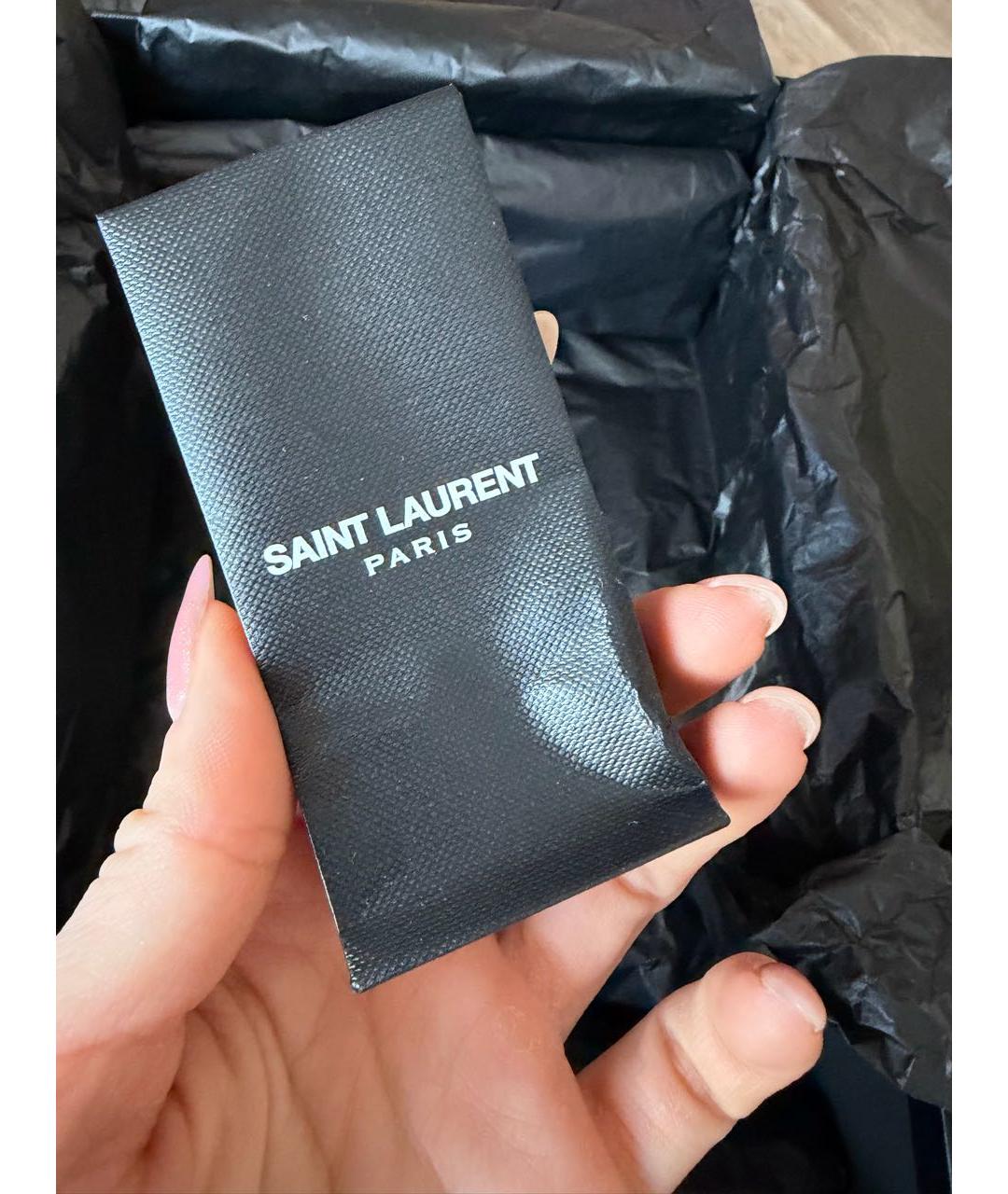 SAINT LAURENT Золотые кожаные туфли, фото 5