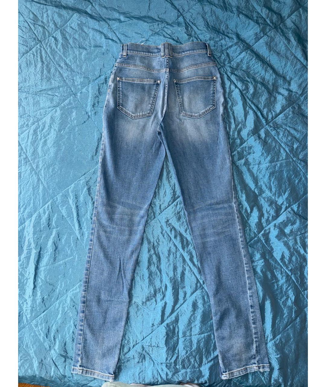 BALMAIN Голубые хлопко-эластановые джинсы слим, фото 2