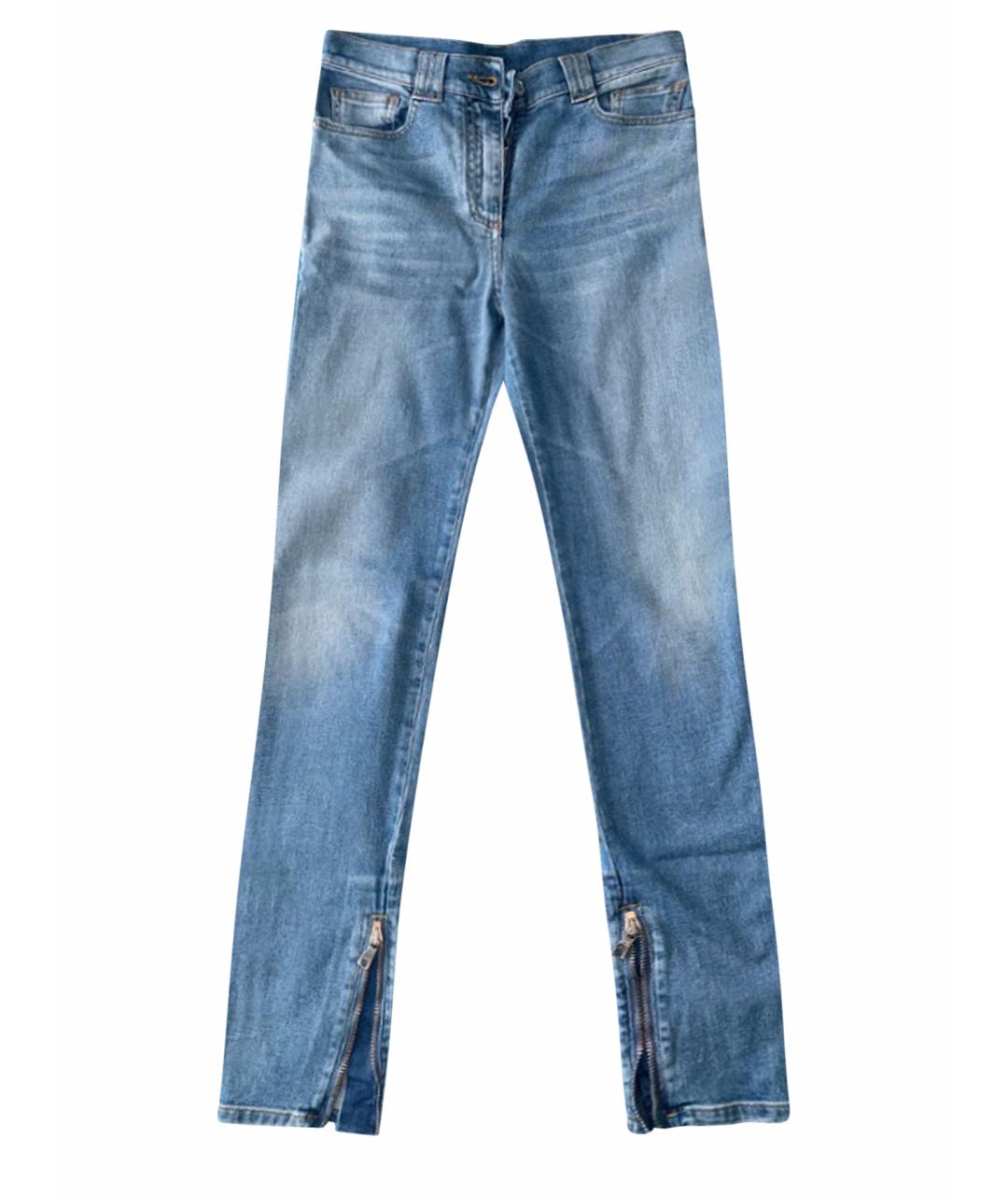 BALMAIN Голубые хлопко-эластановые джинсы слим, фото 1