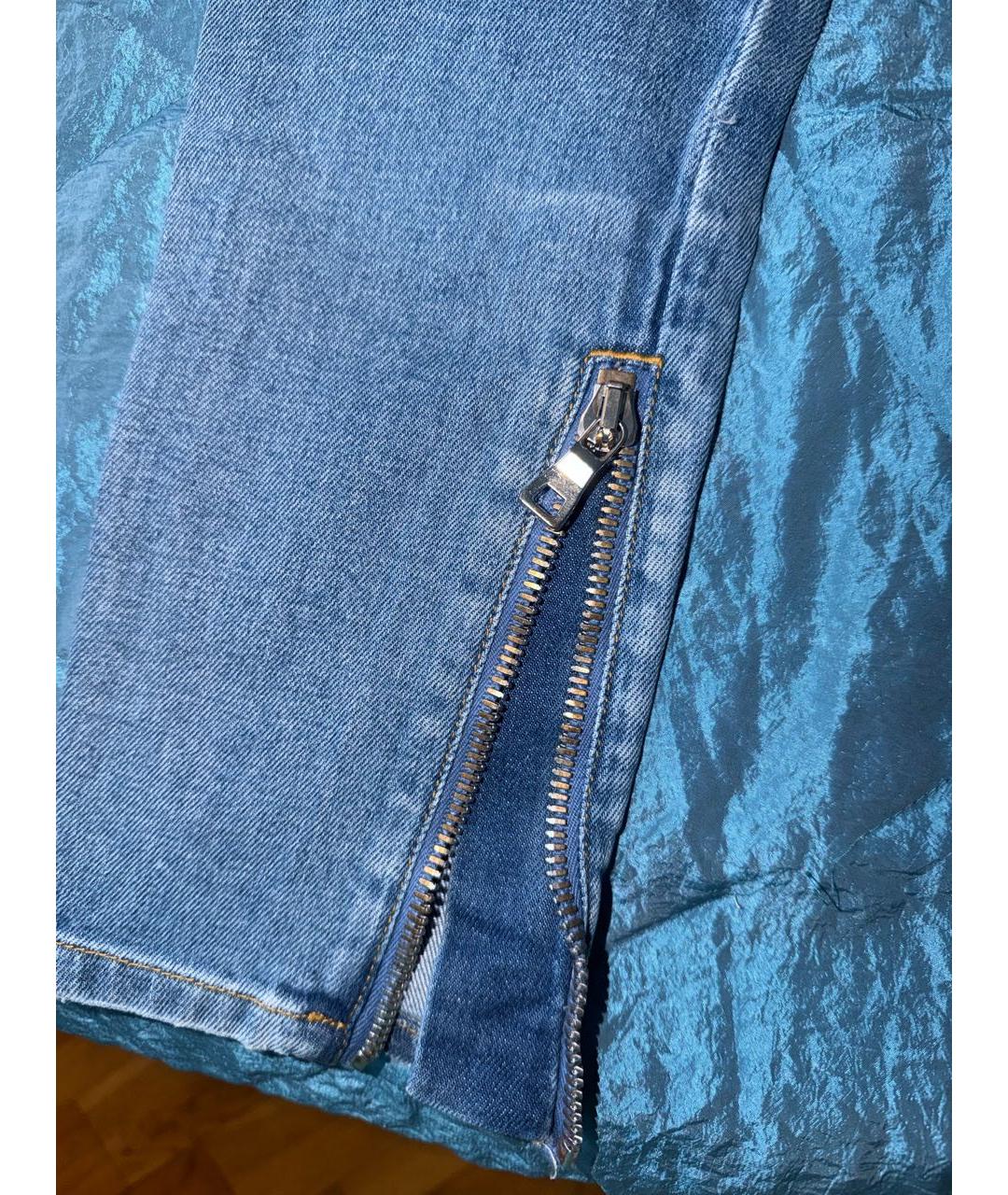 BALMAIN Голубые хлопко-эластановые джинсы слим, фото 6
