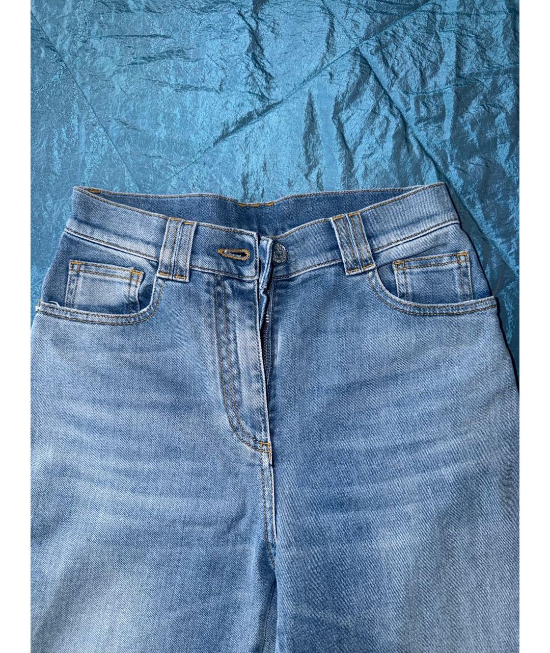 BALMAIN Голубые хлопко-эластановые джинсы слим, фото 4