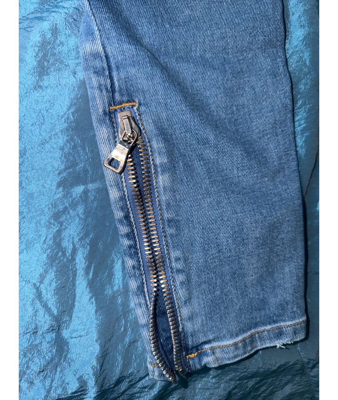 BALMAIN Голубые хлопко-эластановые джинсы слим, фото 5