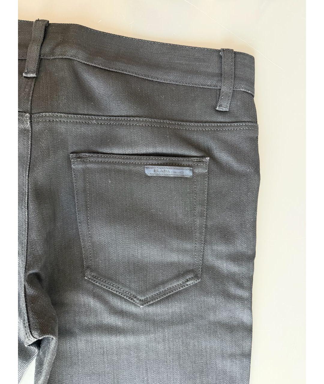 PRADA Черные хлопковые прямые джинсы, фото 4