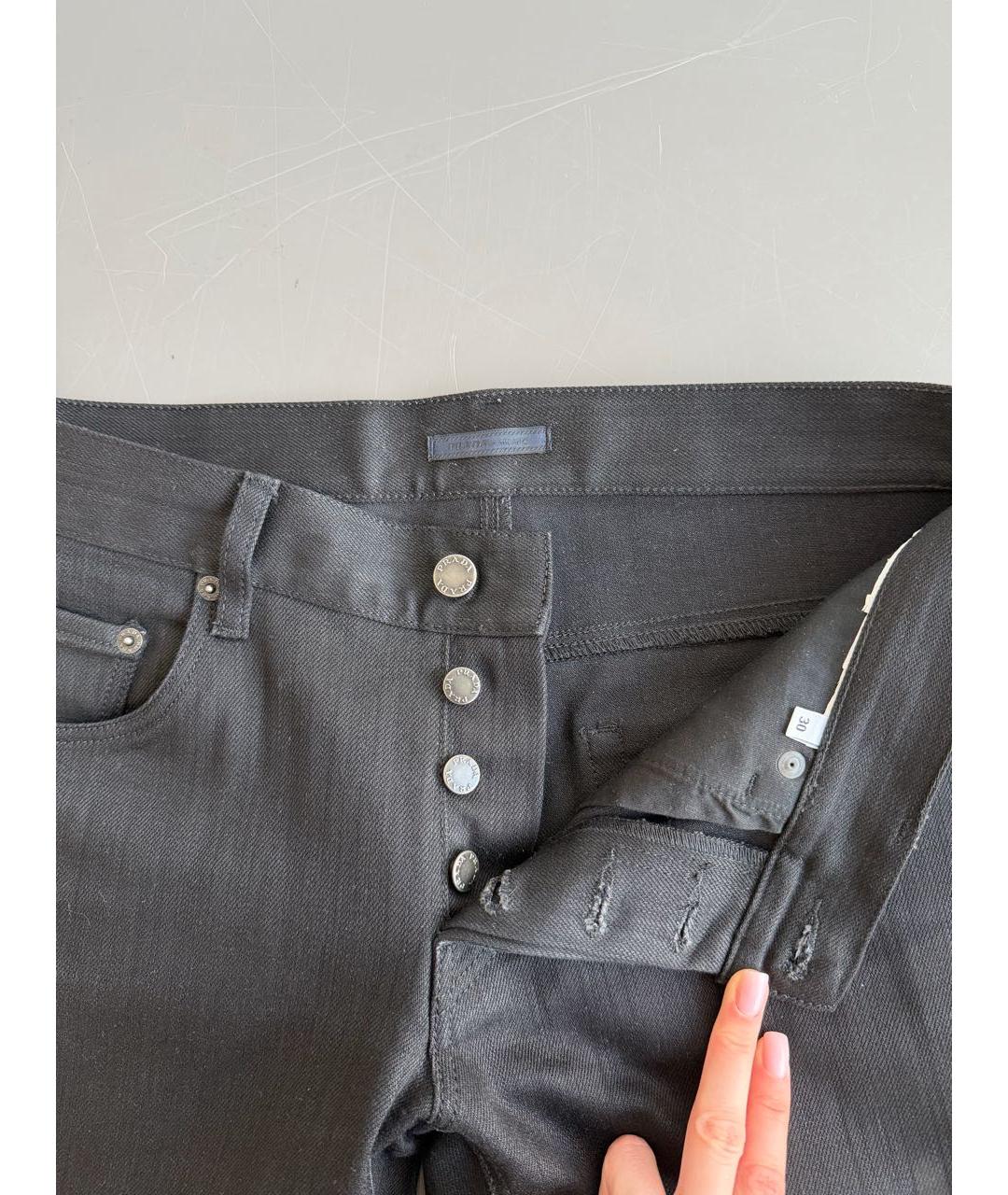 PRADA Черные хлопковые прямые джинсы, фото 3