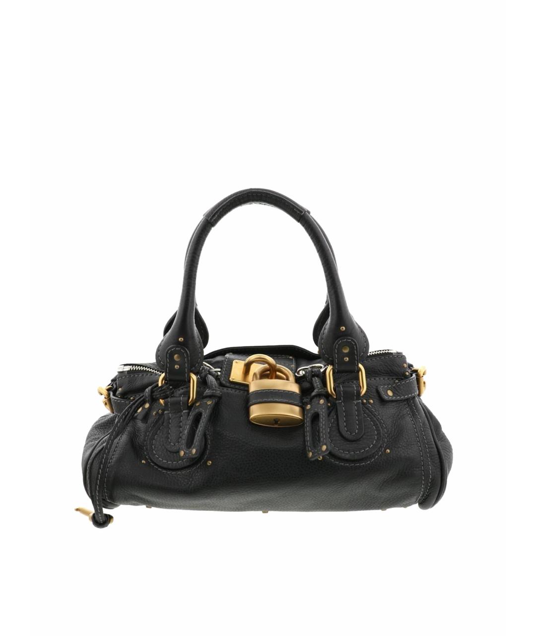 CHLOE Черная кожаная сумка с короткими ручками, фото 1