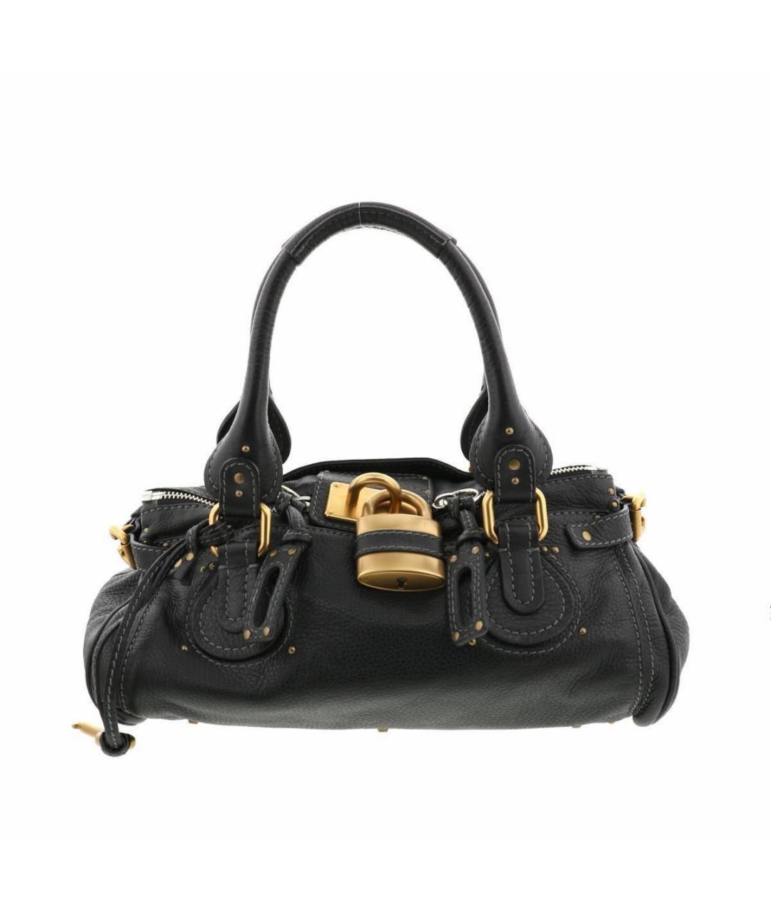 CHLOE Черная кожаная сумка с короткими ручками, фото 3