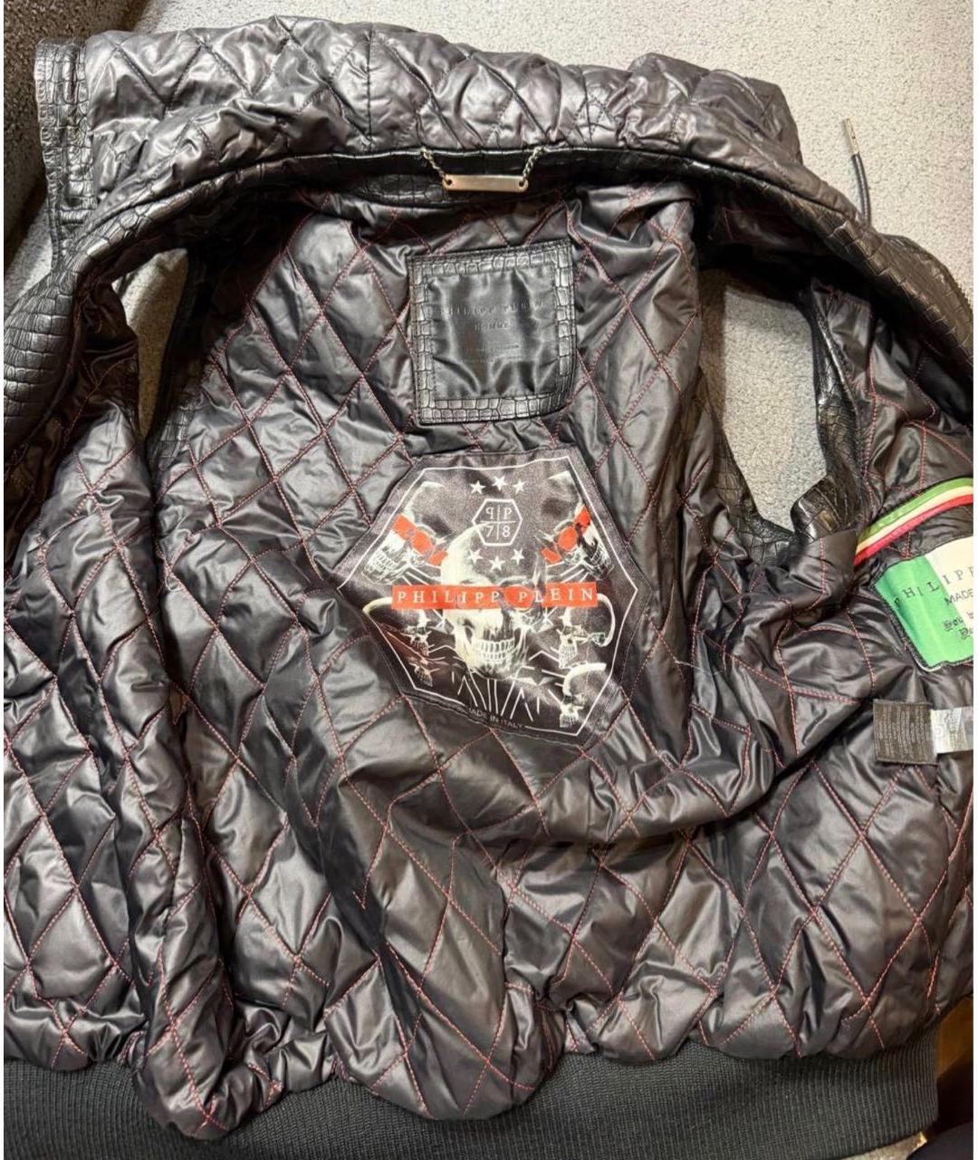 PHILIPP PLEIN Черный кожаный жилет, фото 3