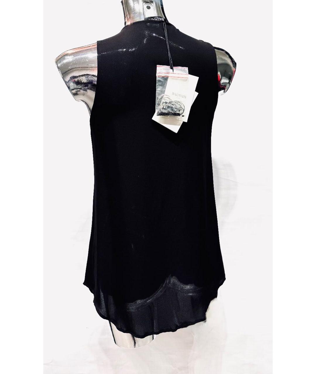 BALMAIN Черная шелковая майка, фото 4