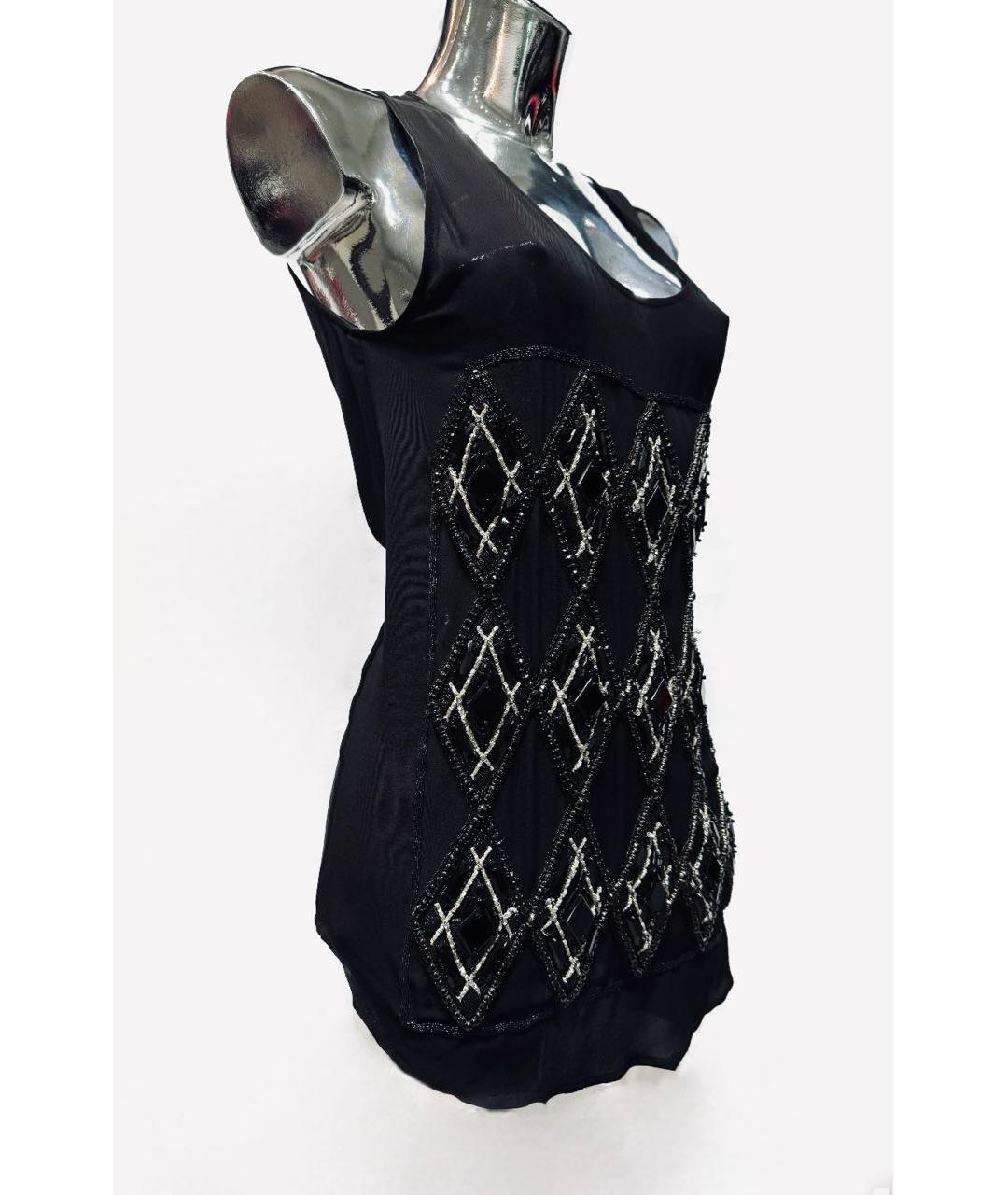 BALMAIN Черная шелковая майка, фото 2
