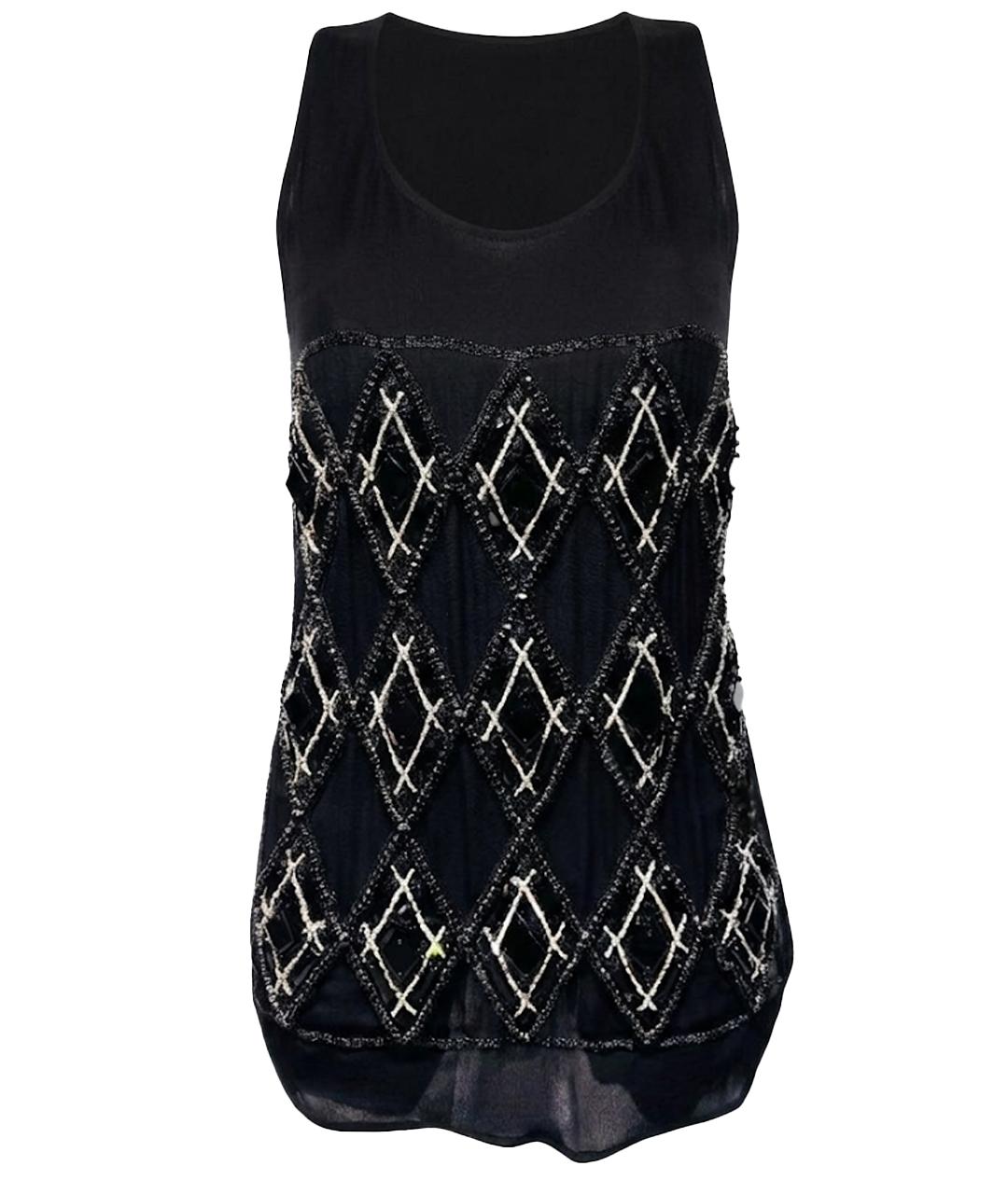 BALMAIN Черная шелковая майка, фото 1