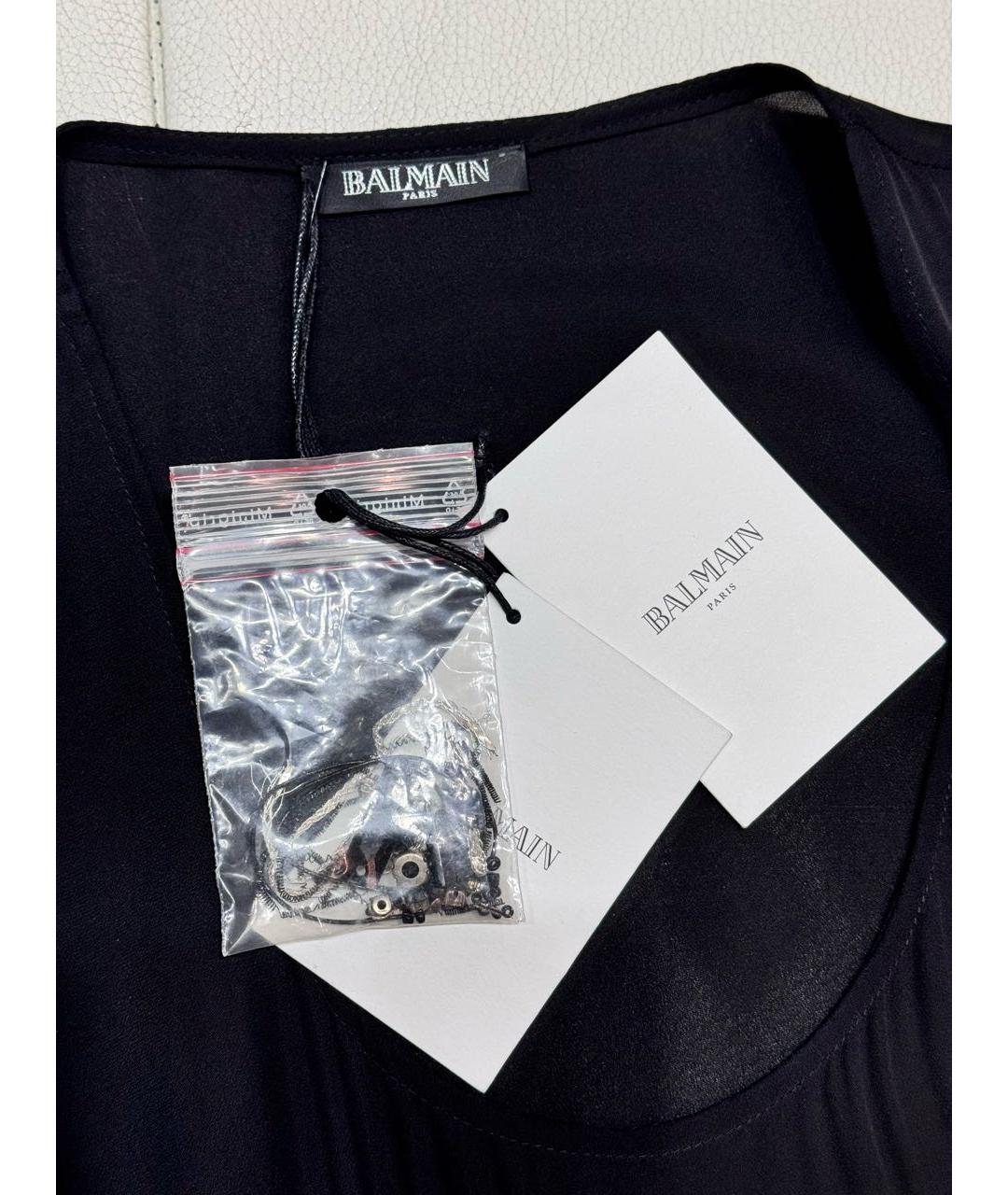 BALMAIN Черная шелковая майка, фото 7