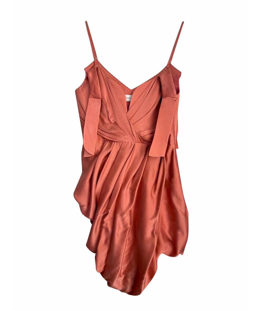ZIMMERMANN Коралловое шелковое коктейльное платье, фото 1
