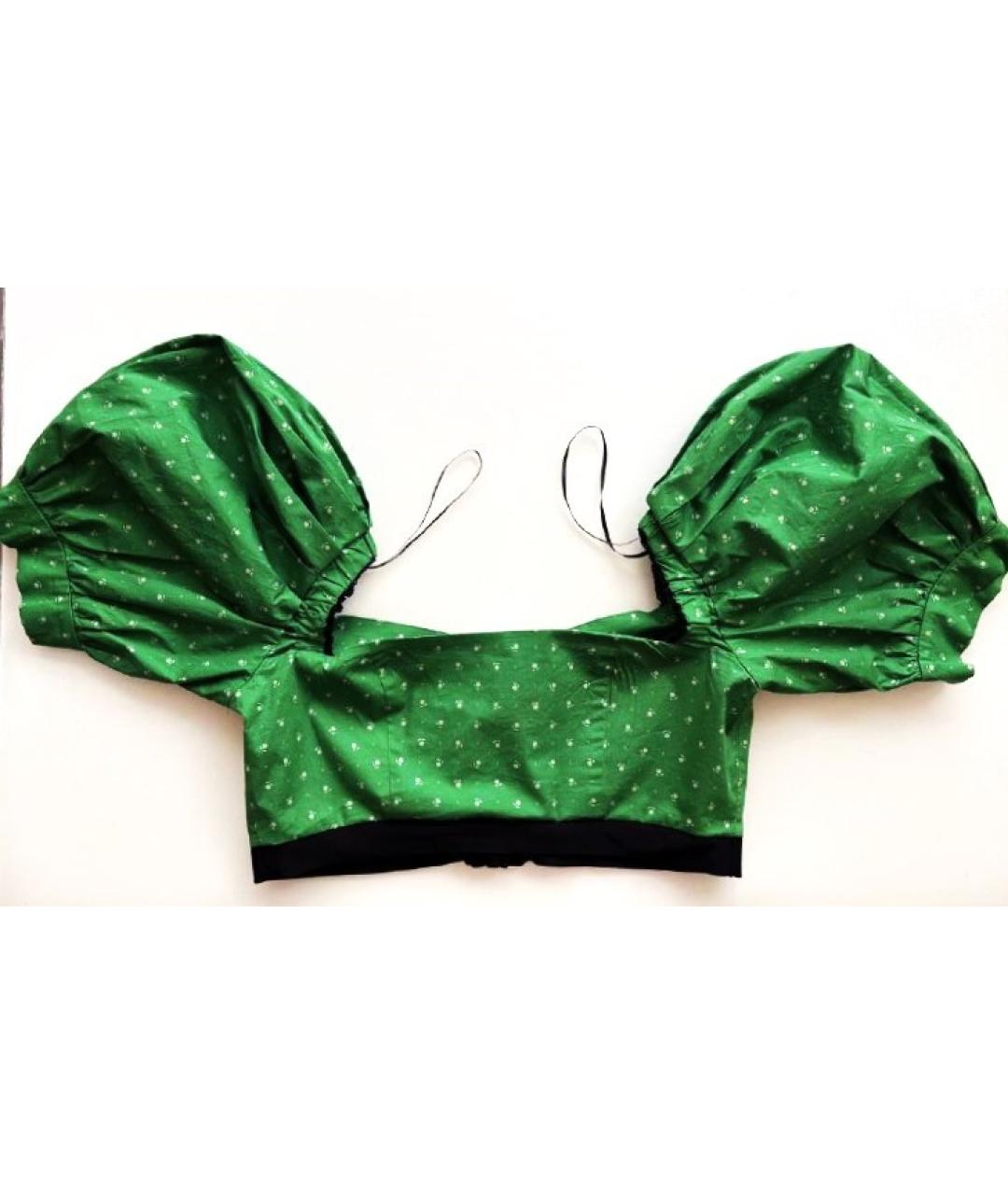 ULYANA SERGEENKO Зеленый хлопковый костюм с юбками, фото 3