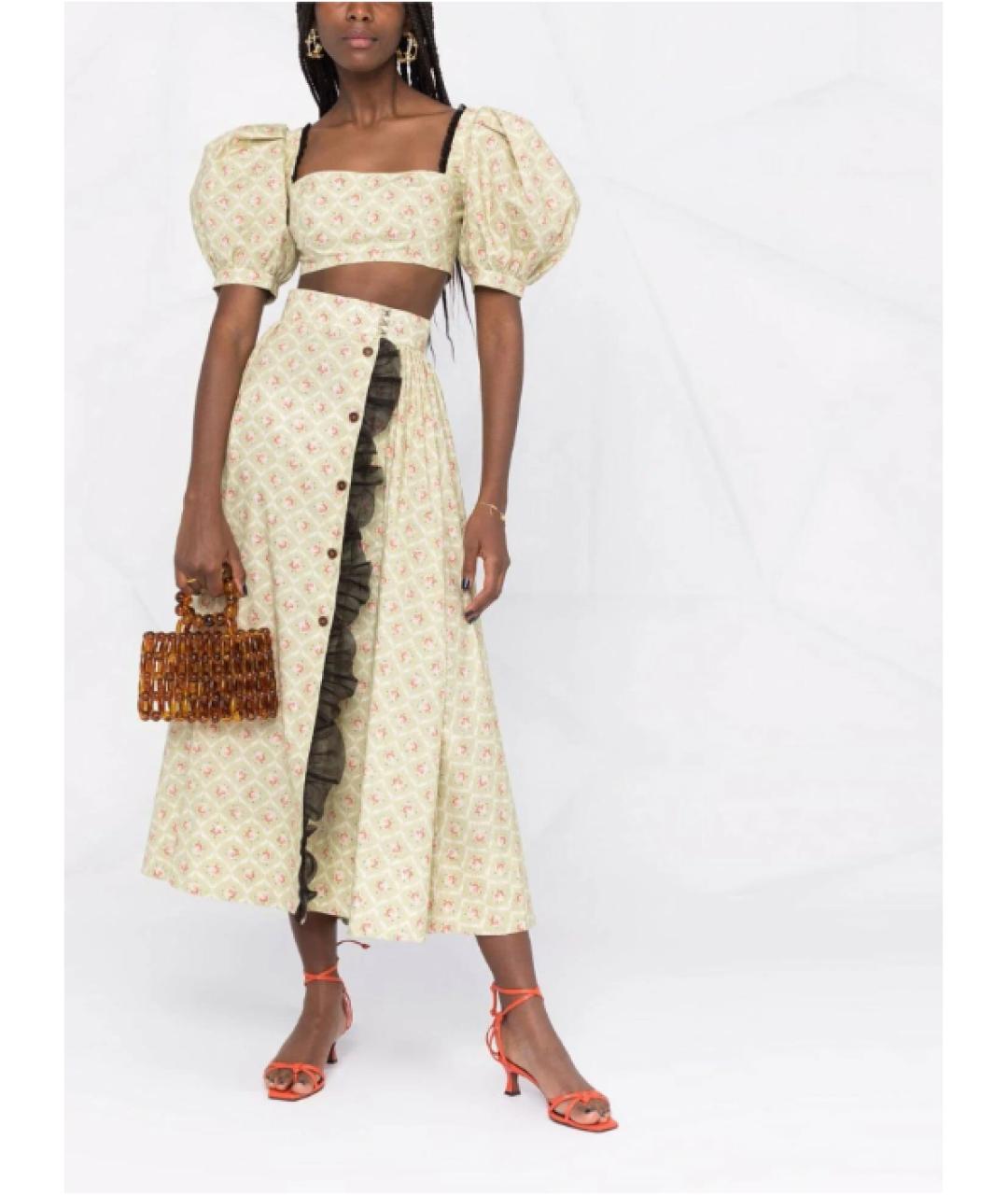 ULYANA SERGEENKO Зеленый хлопковый костюм с юбками, фото 8