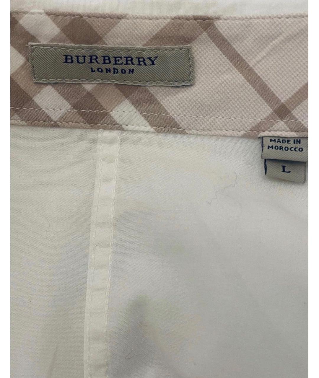 BURBERRY Белая хлопковая рубашка, фото 4