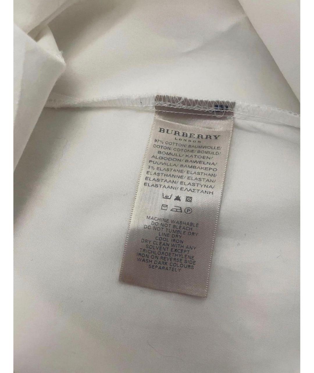 BURBERRY Белая хлопковая рубашка, фото 7