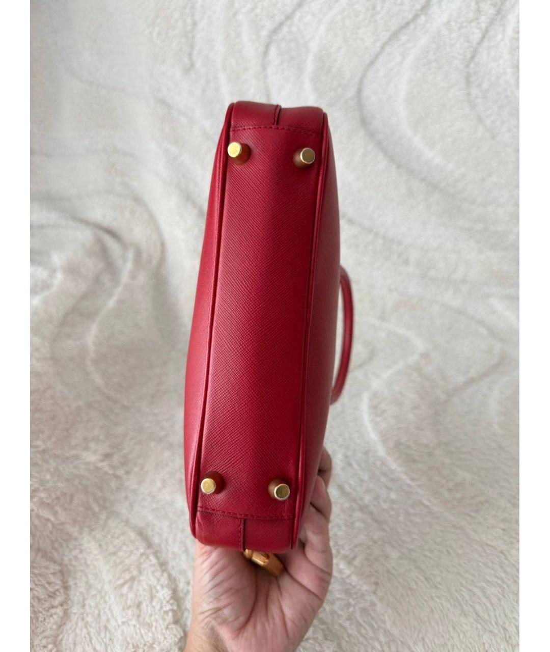 PRADA Красная кожаная сумка с короткими ручками, фото 7
