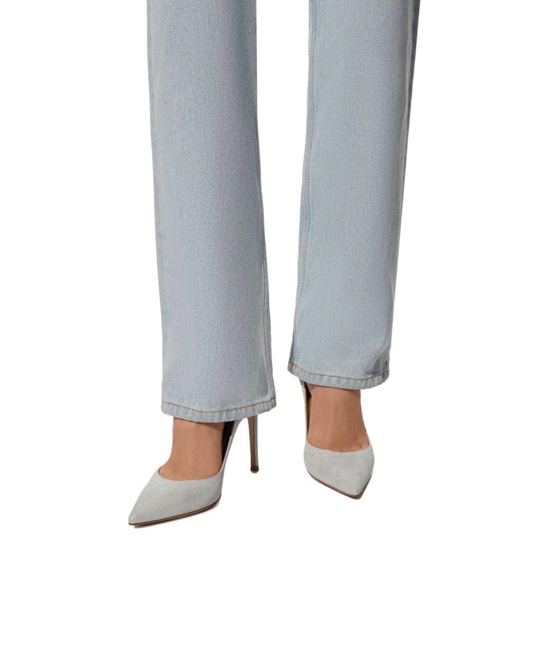 GIANVITO ROSSI Серебряные замшевые туфли, фото 8