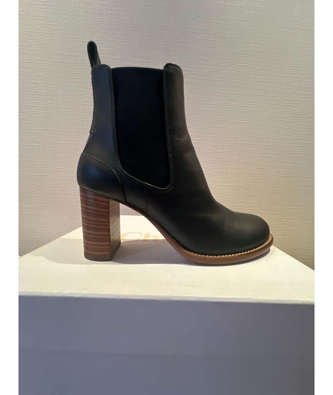 CHLOE Темно-синие кожаные ботильоны, фото 4