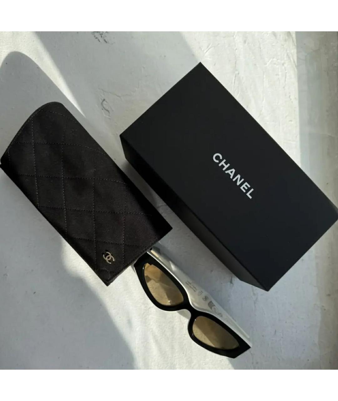 CHANEL Черные пластиковые солнцезащитные очки, фото 4