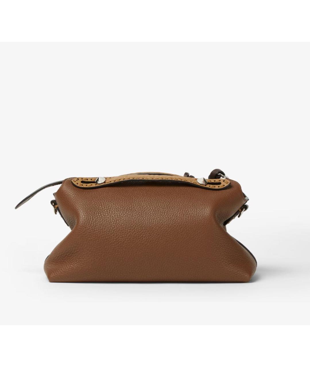 FENDI Коричневая кожаная сумка тоут, фото 6
