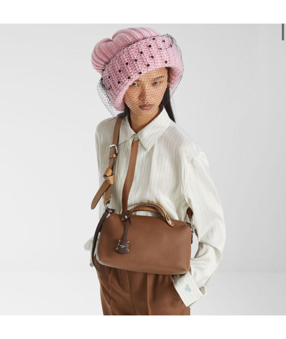 FENDI Коричневая кожаная сумка тоут, фото 2