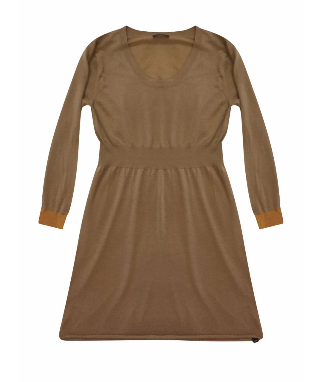 PAUL SMITH Бежевое шерстяное повседневное платье, фото 1