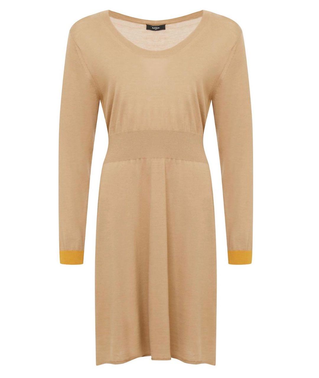 PAUL SMITH Бежевое шерстяное повседневное платье, фото 5