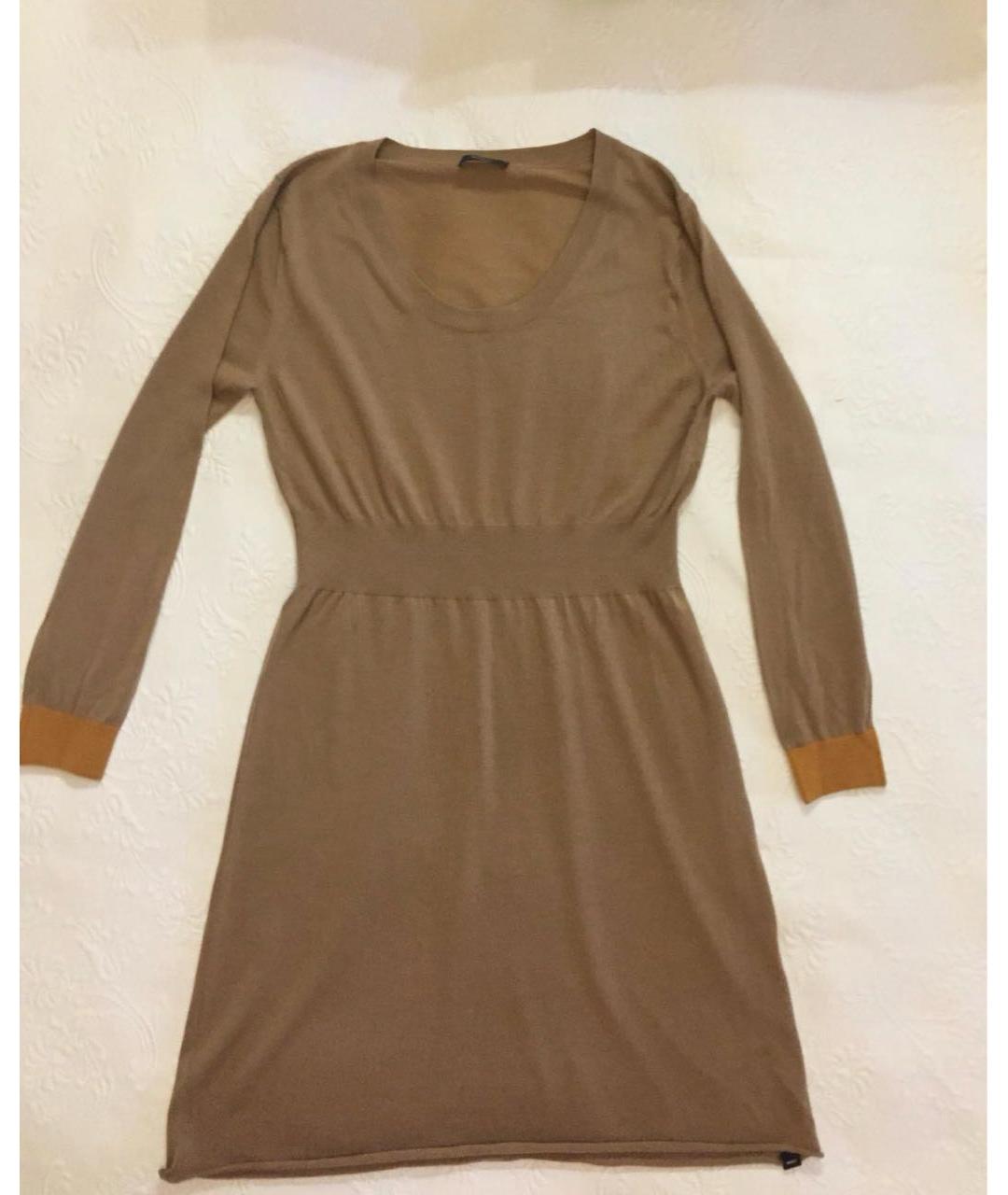 PAUL SMITH Бежевое шерстяное повседневное платье, фото 8