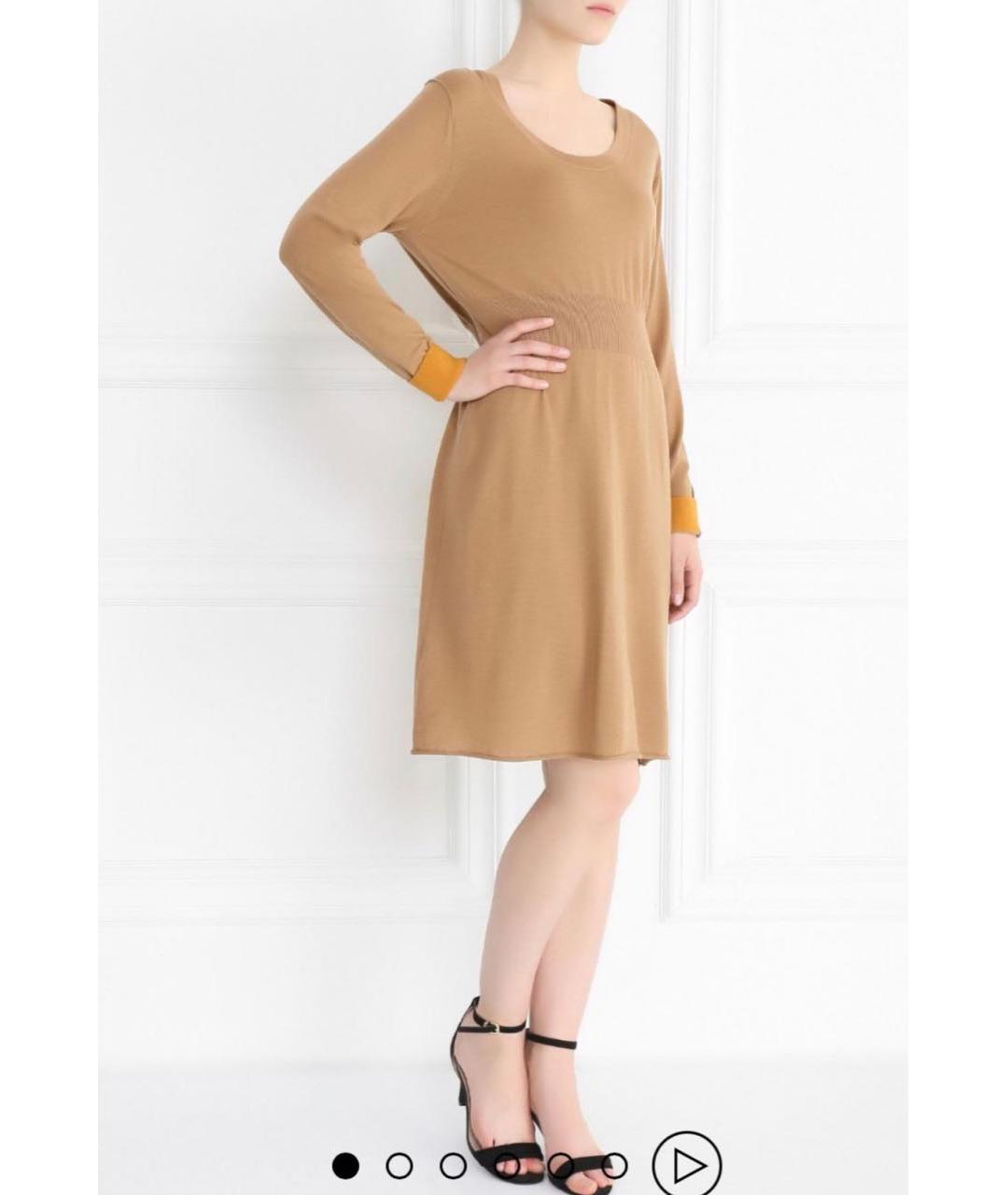 PAUL SMITH Бежевое шерстяное повседневное платье, фото 6