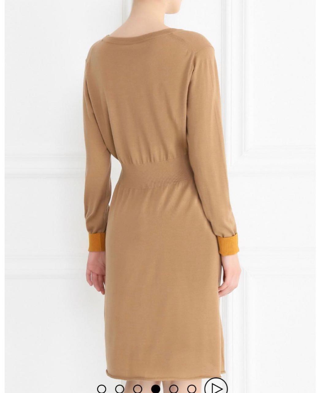 PAUL SMITH Бежевое шерстяное повседневное платье, фото 7