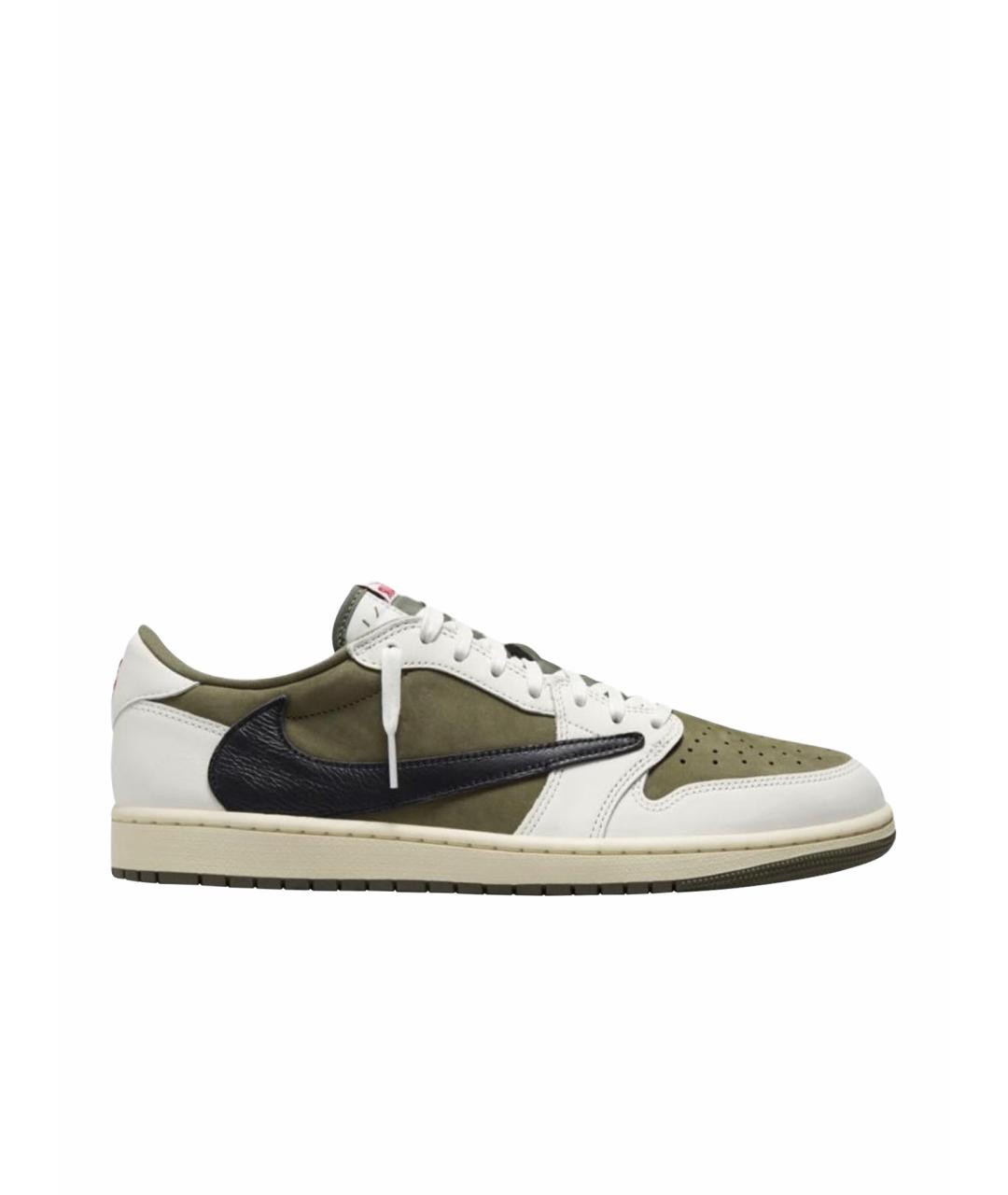 JORDAN Хаки нубуковые низкие кроссовки / кеды, фото 1