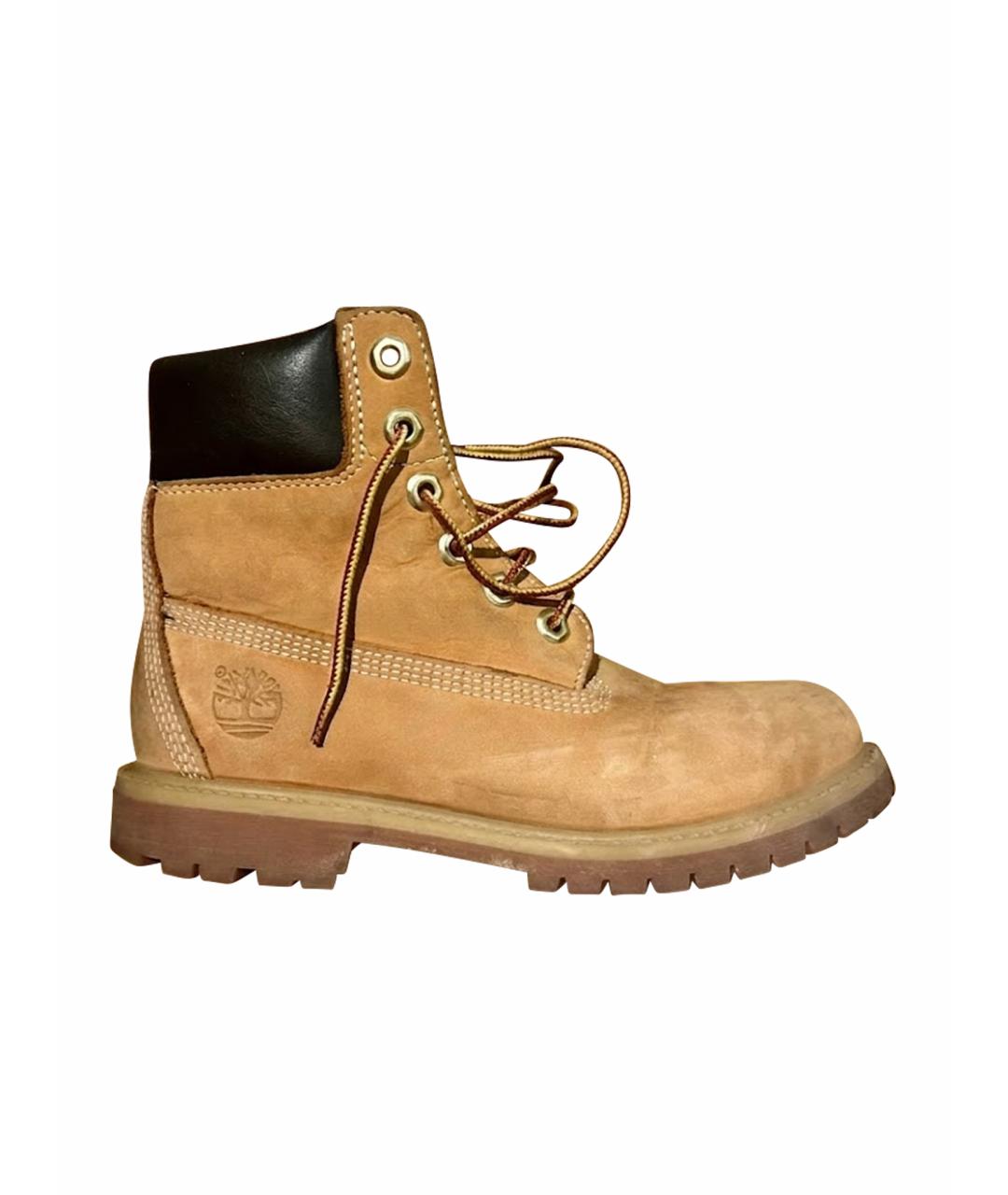 TIMBERLAND Оранжевое нубуковые ботинки, фото 4