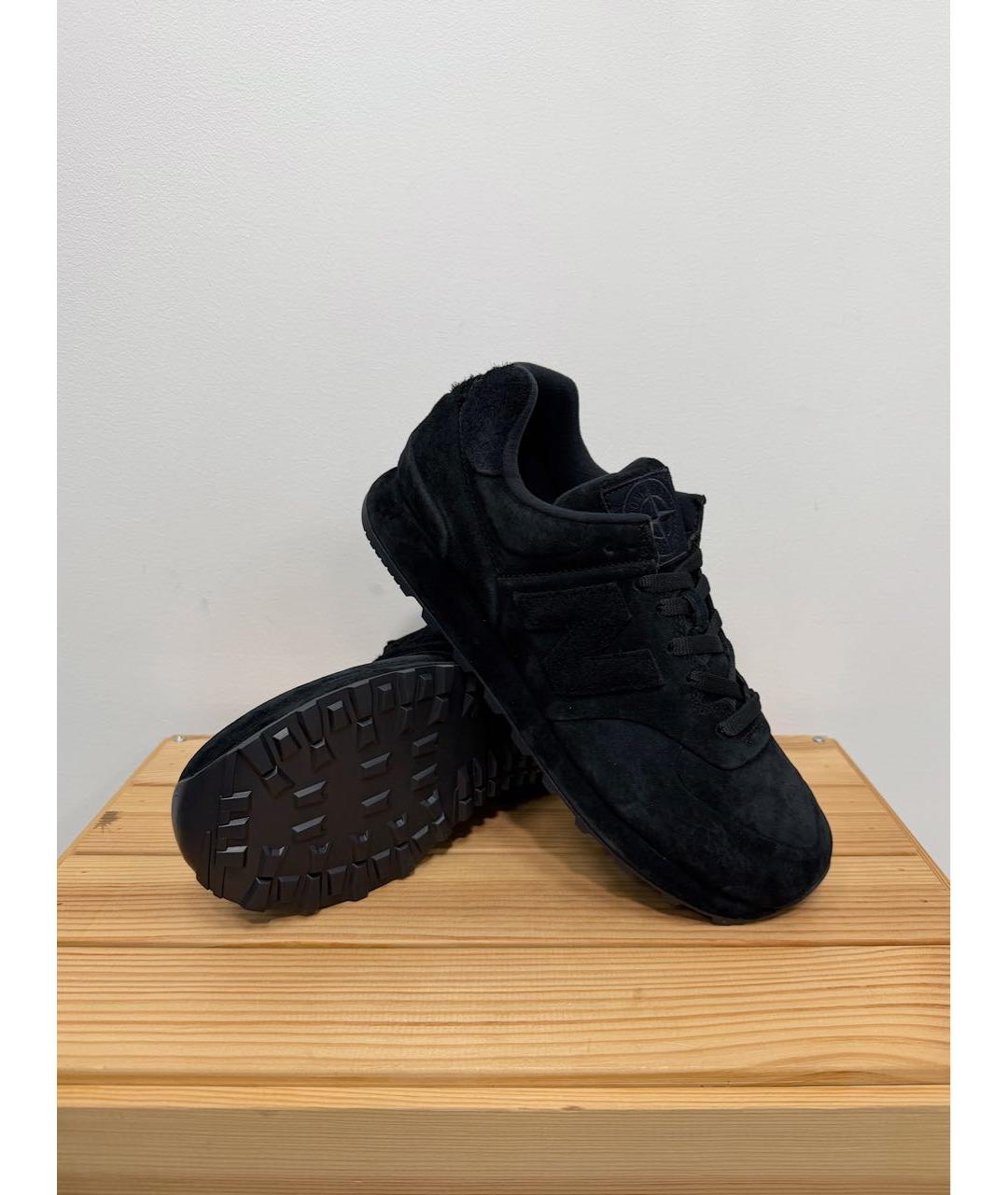 STONE ISLAND Темно-синие замшевые низкие кроссовки / кеды, фото 2