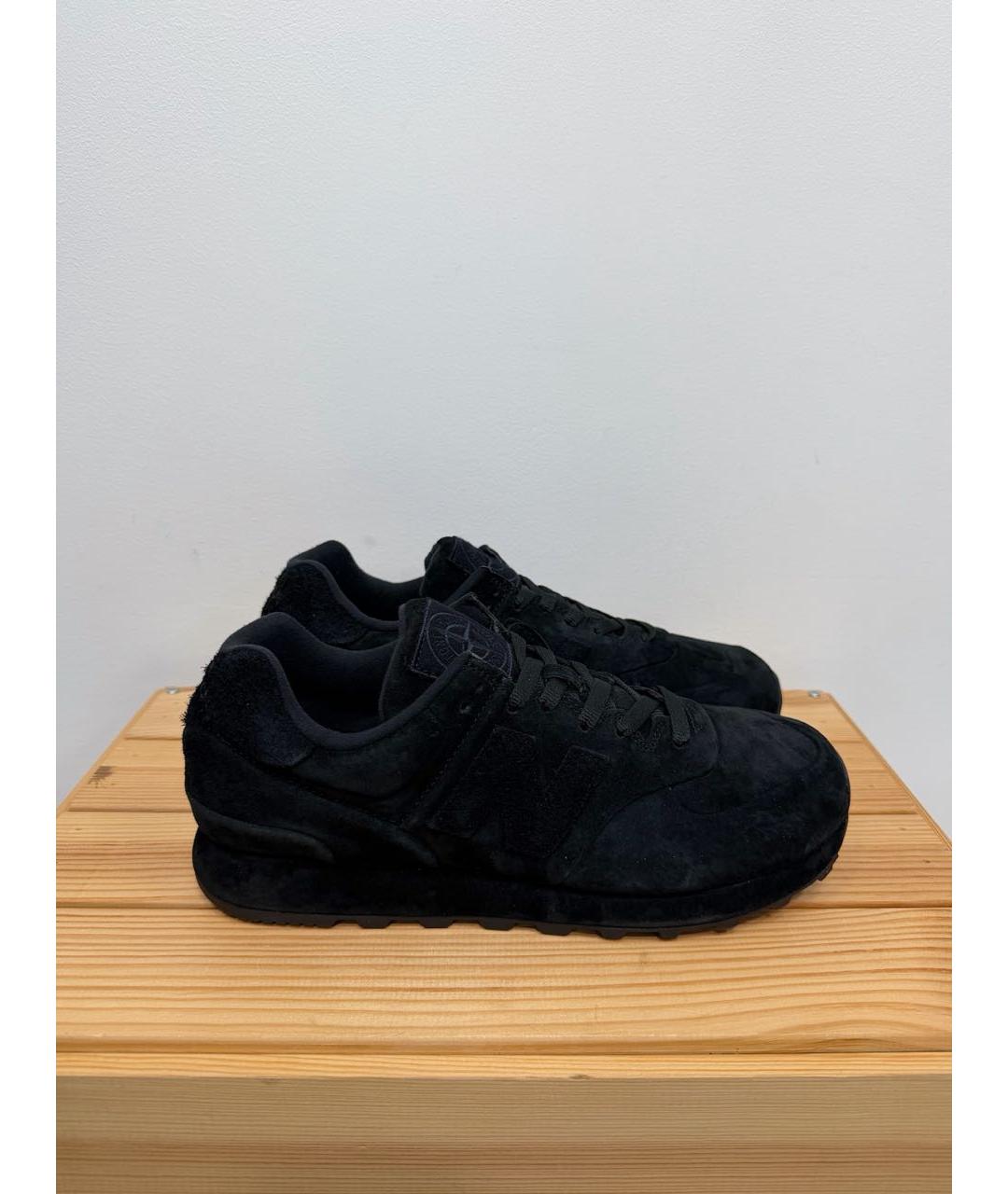 STONE ISLAND Темно-синие замшевые низкие кроссовки / кеды, фото 5