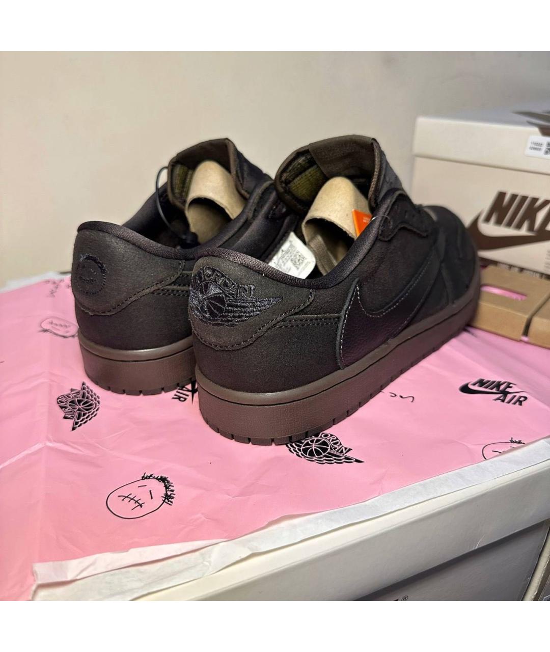 JORDAN Коричневые замшевые низкие кроссовки / кеды, фото 5