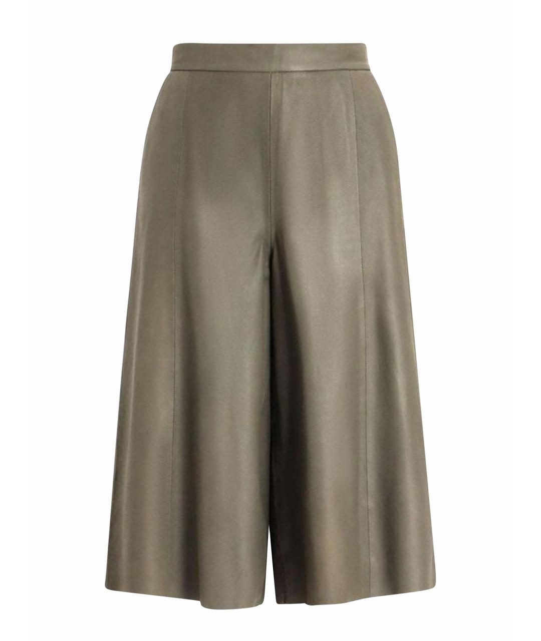 WEEKEND MAX MARA Хаки кожаные кюлоты, фото 1