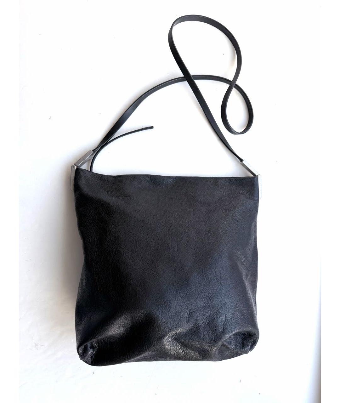 RICK OWENS Черная кожаная сумка через плечо, фото 9